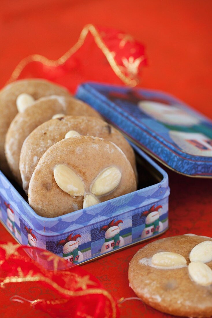 Lebkuchen - German Spice Cookies with Almonds