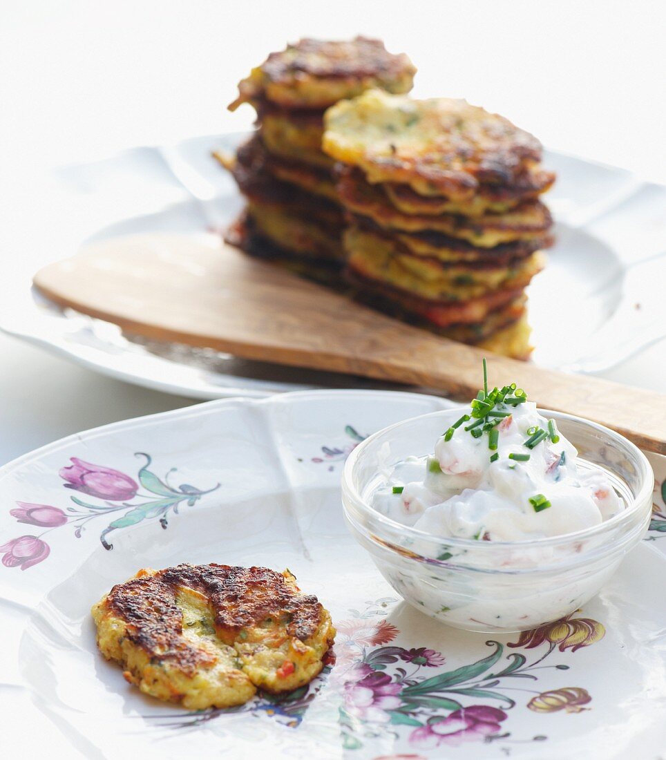 Oat biscuits with quark dip