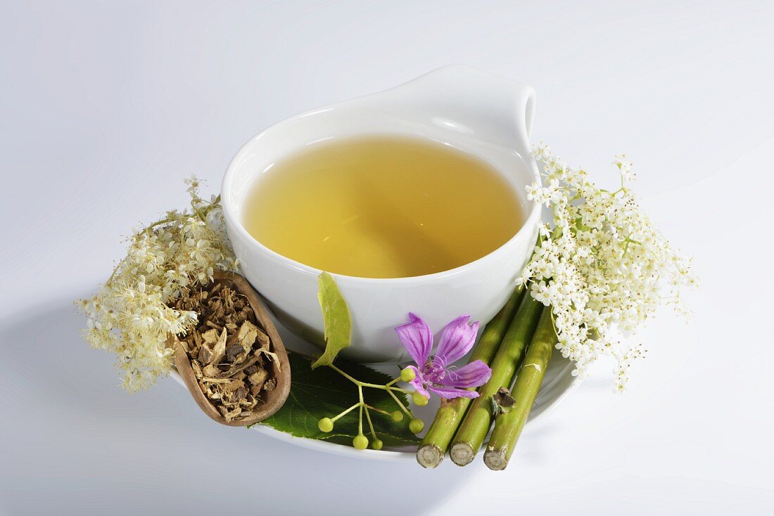 Herbal tea made from flowers and medicinal plants