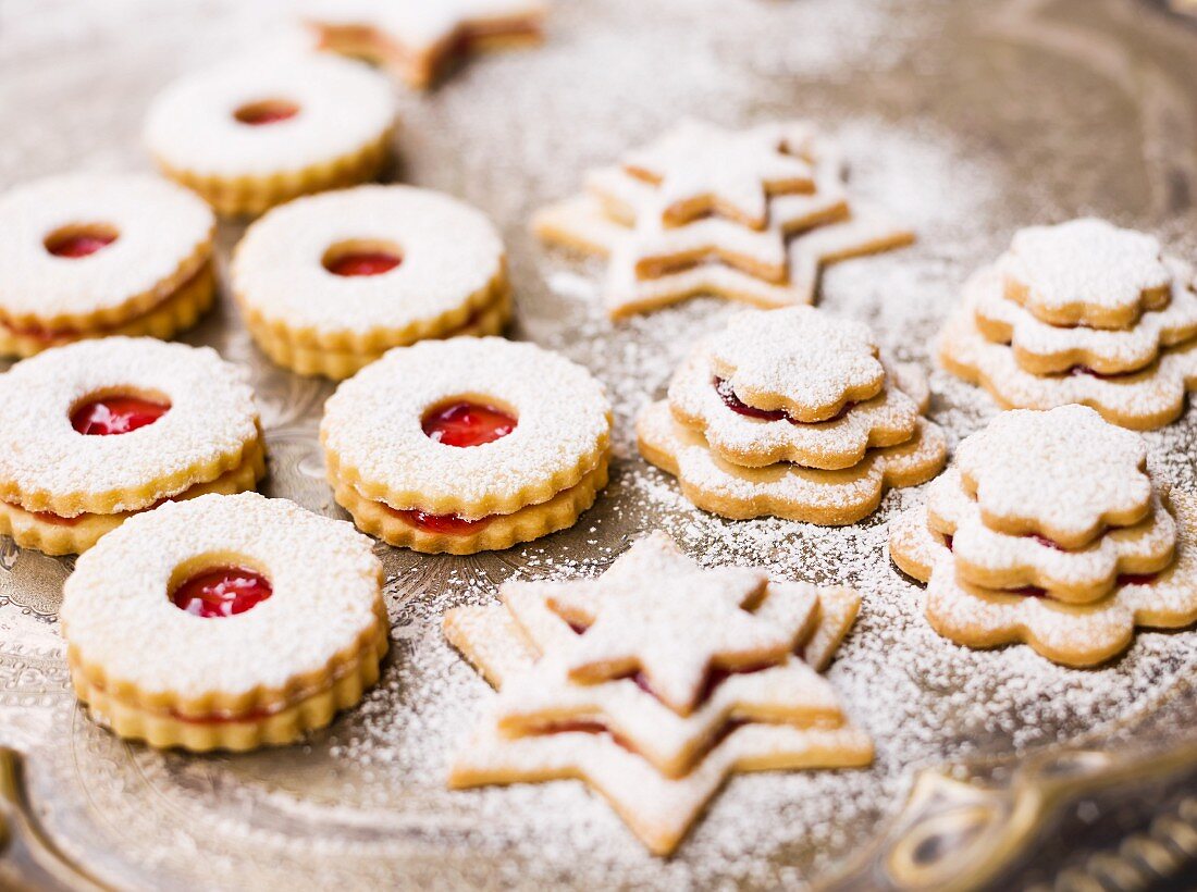 Shortbread biscuits and tiered biscuits