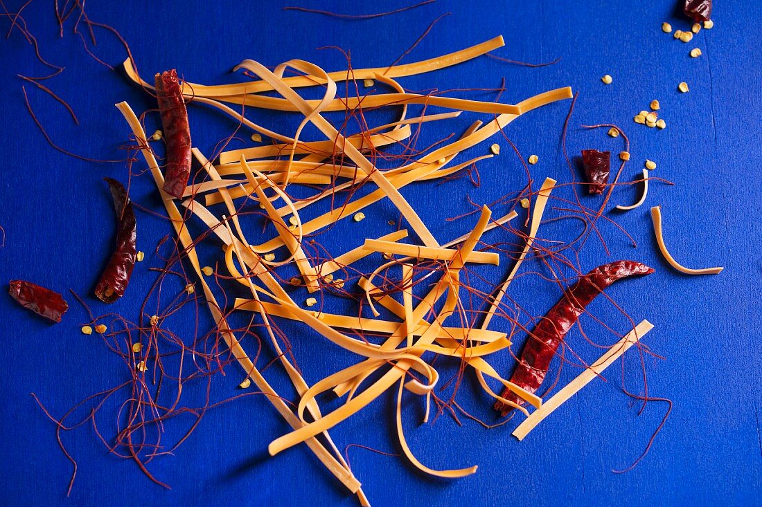 Chilli pasta with dried chillies and chilli strands