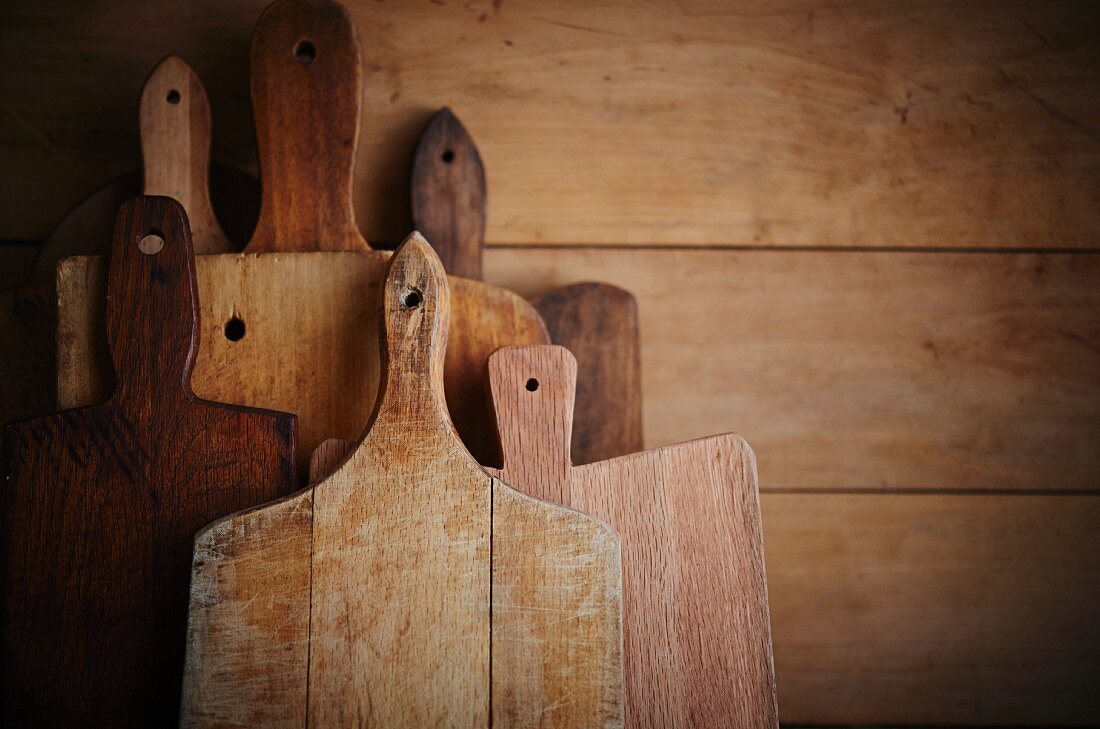 Still Life of assorted wooden cutting boards