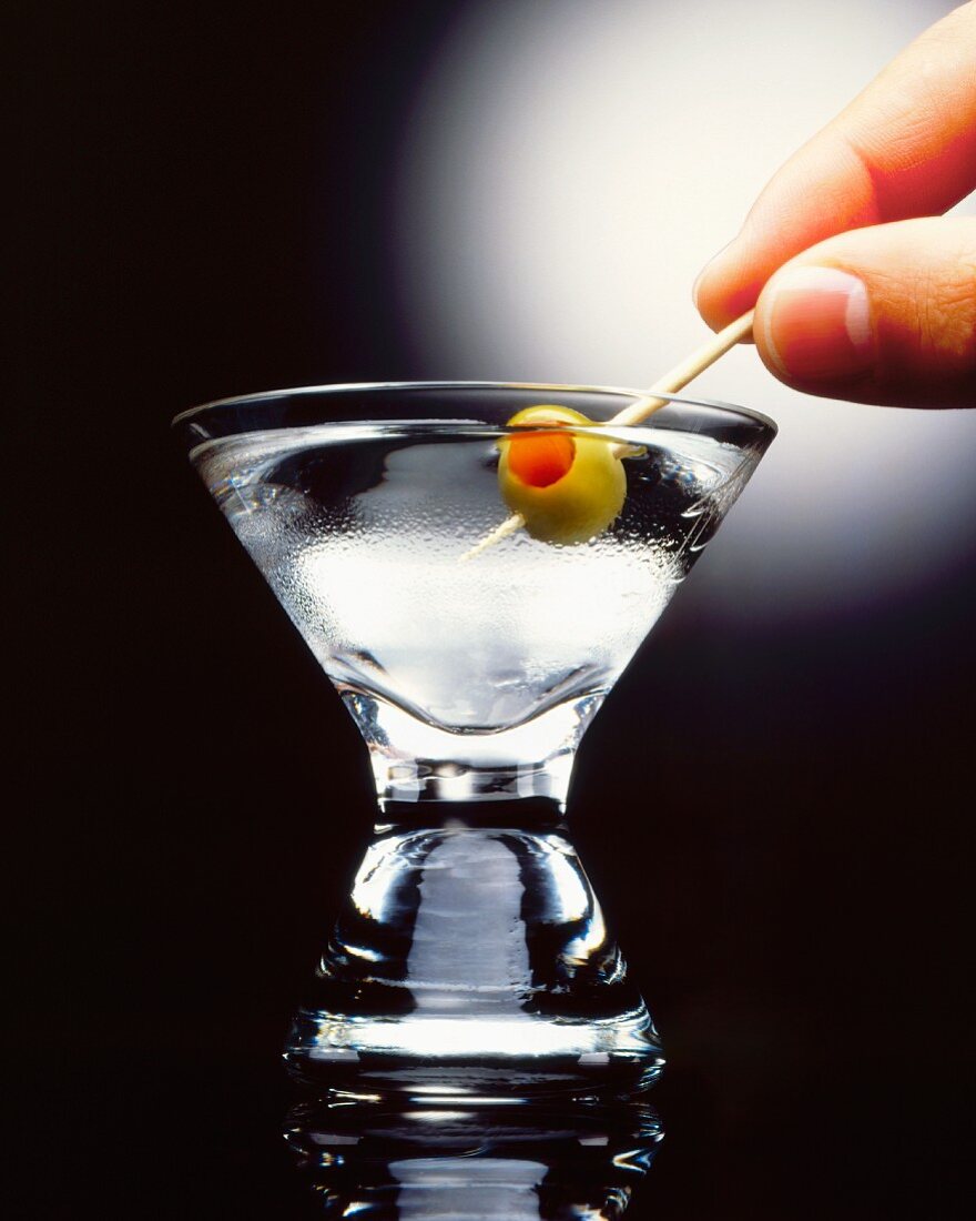 Classic Martini with Green Olive