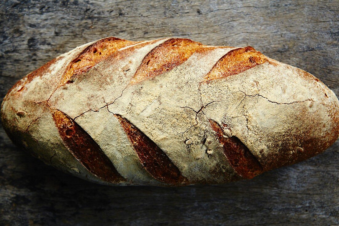 Sauerteigbrot von oben