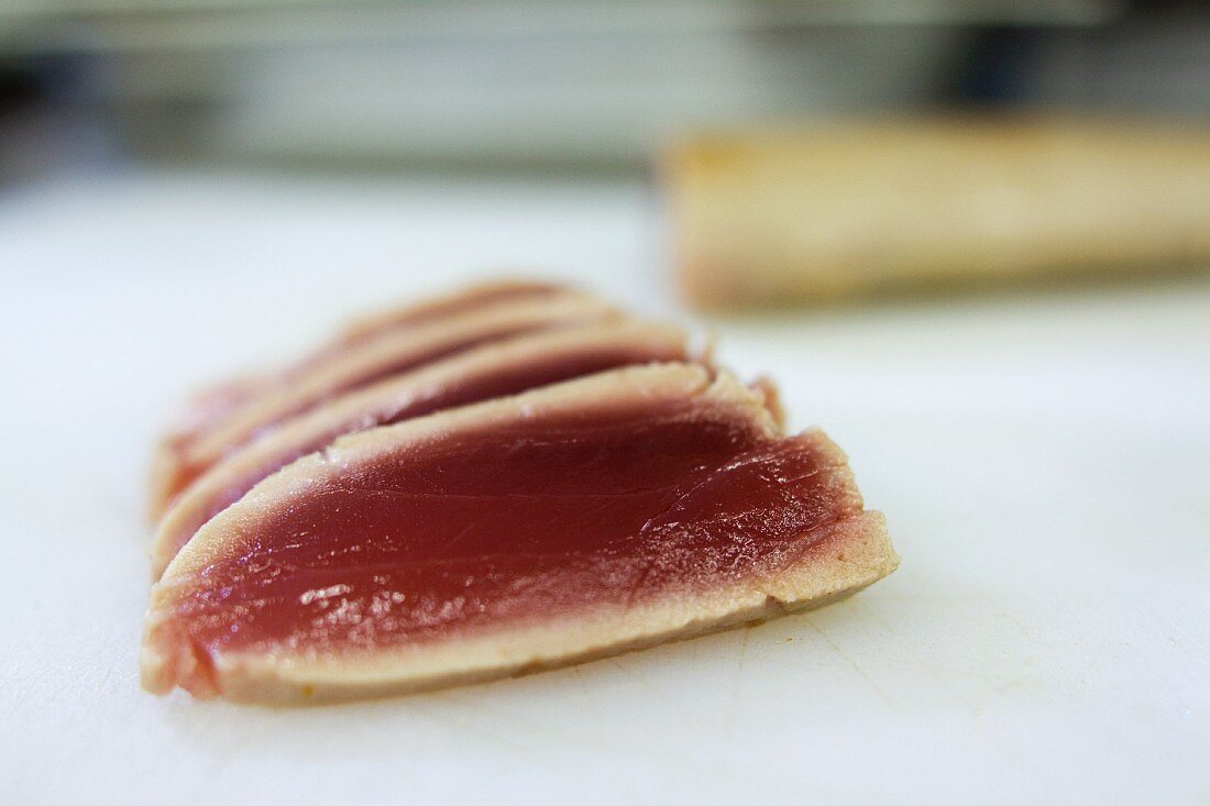 A few slices of seared tuna