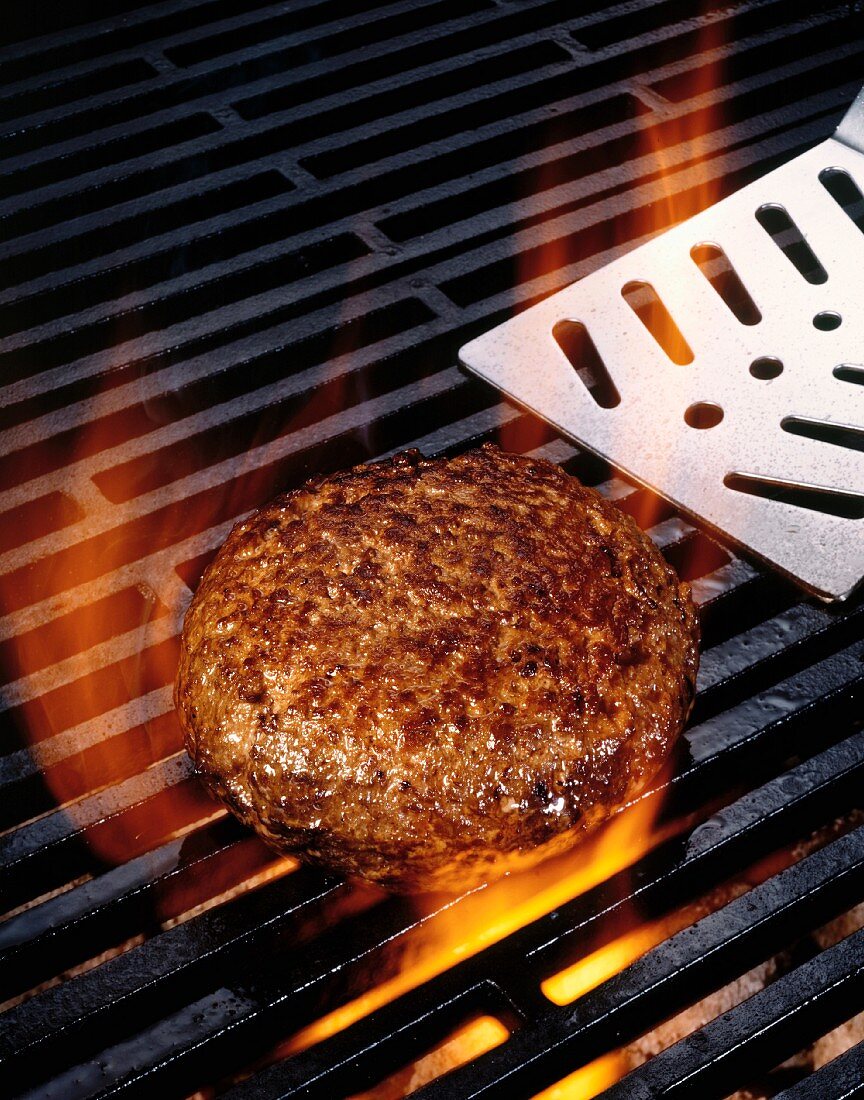 A Hamburger on the Grill