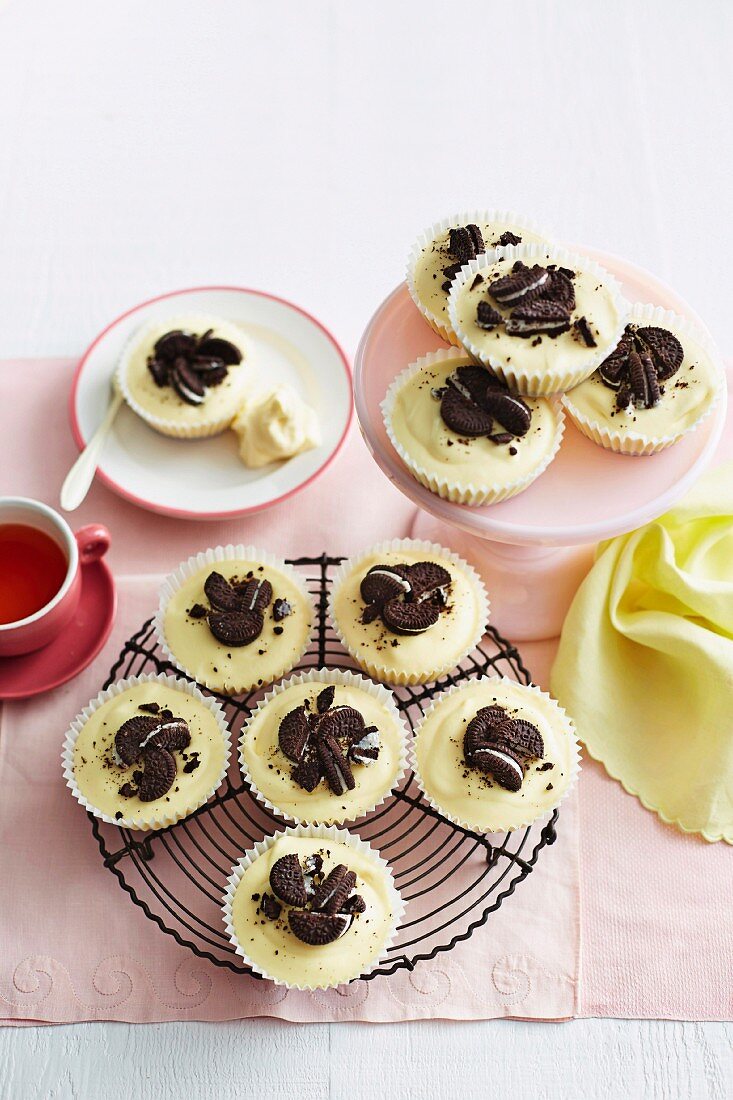 Cookies and cream mini cheesecakes