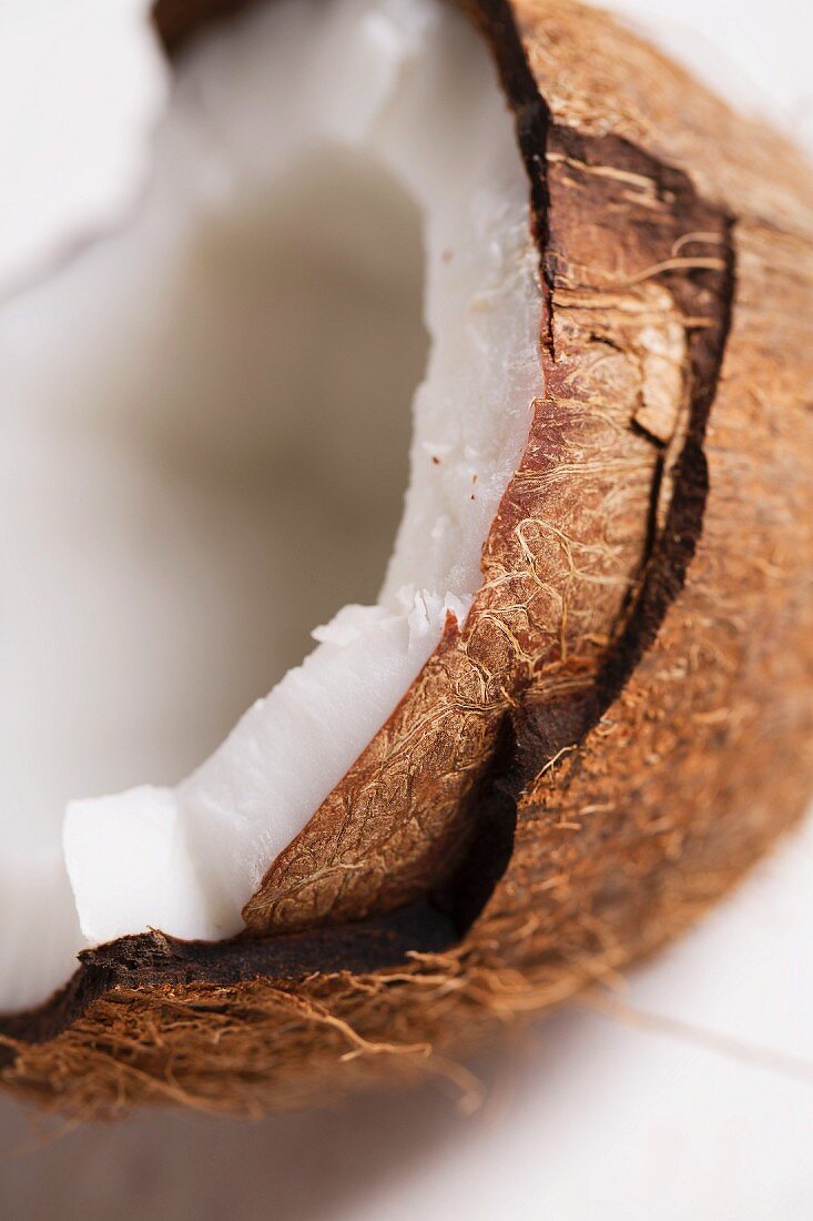 A coconut half (close-up)
