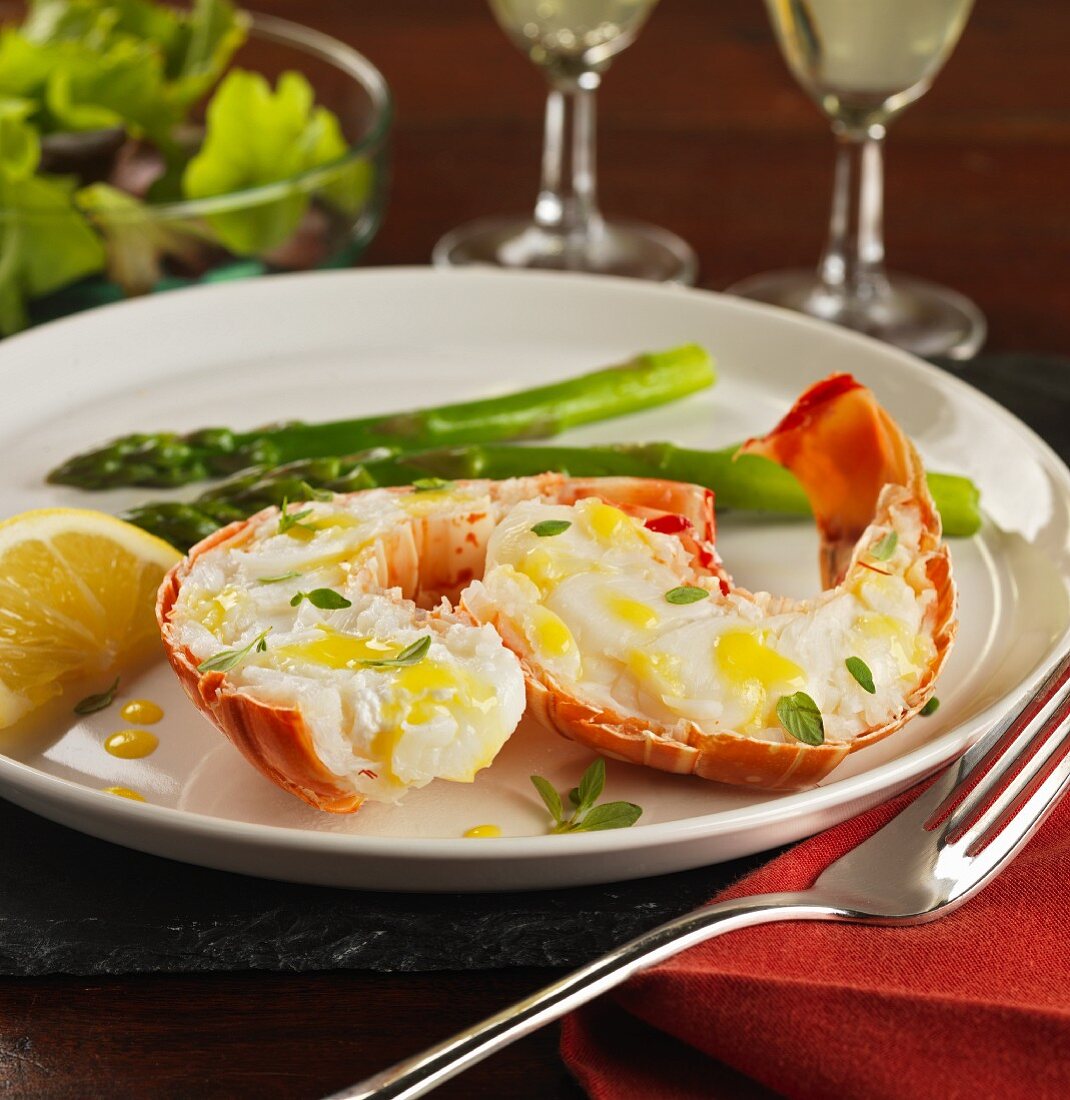 lobster tails with lemon butter and thyme