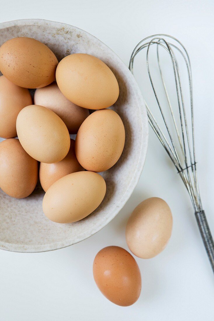 Eggs in Bowl with Whisk