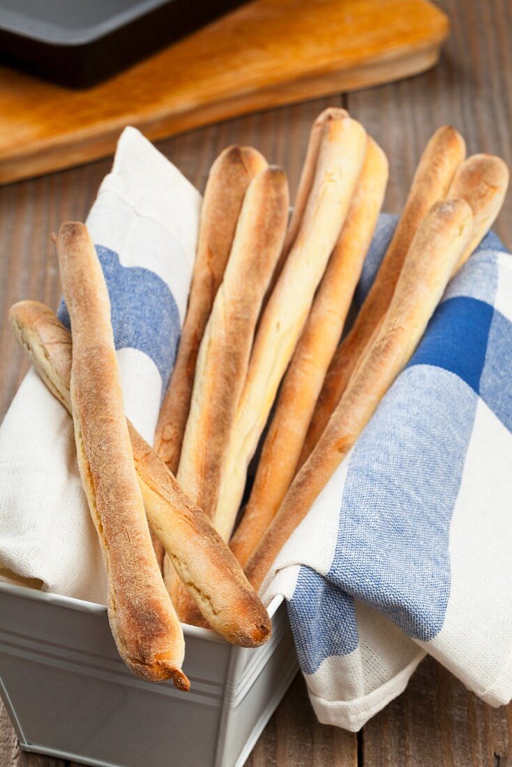 Home-made grissini (Italian breadsticks)