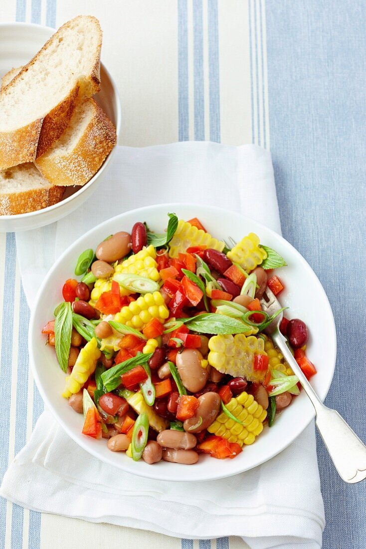 Bean and sweetcorn salad