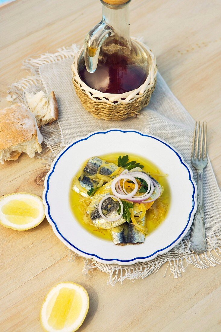 Sardines in olive oil and lemon juice