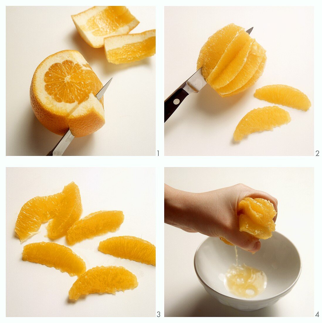 Orangenfilets herstellen