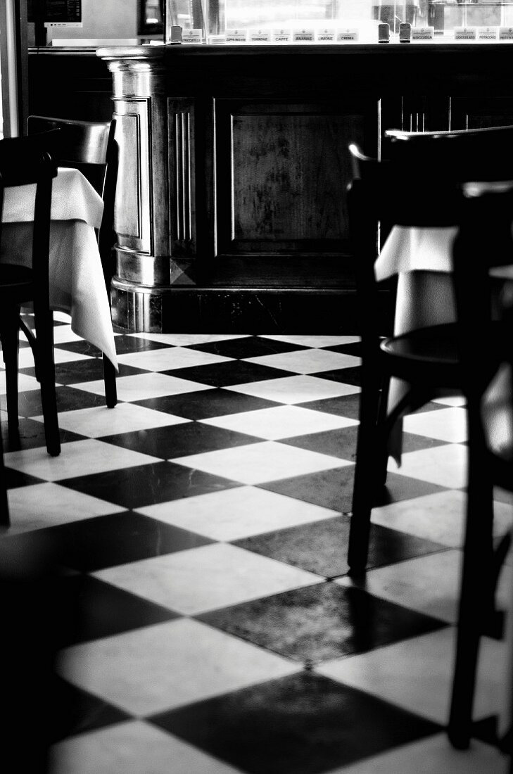 The interior of a classic Italian bar