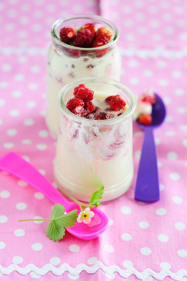 Panna Cotta mit Waldbeeren