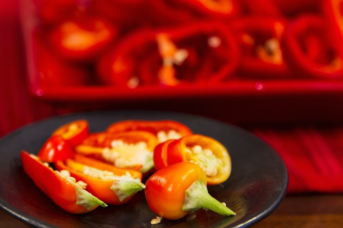 Sliced mini peppers