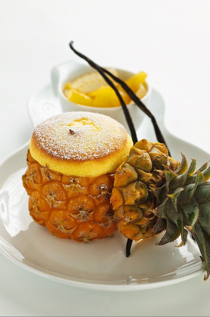 Ananas-Souffle mit Joghurt und Vanille