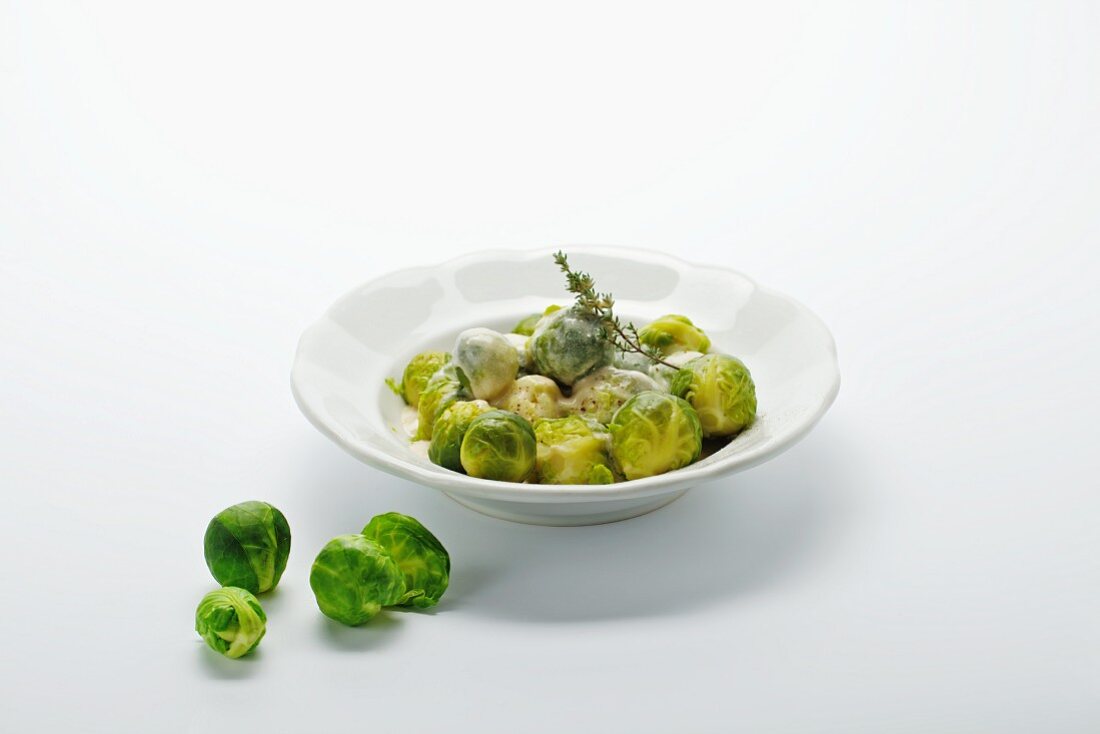 Brussels sprouts in a creamy sauce