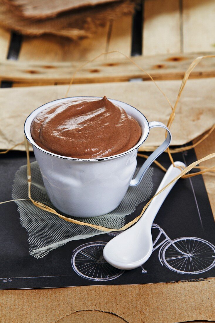 A cup of chocolate cream
