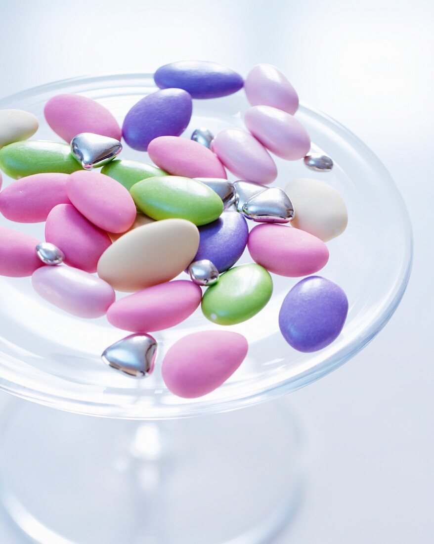 Pastel coloured candy eggs