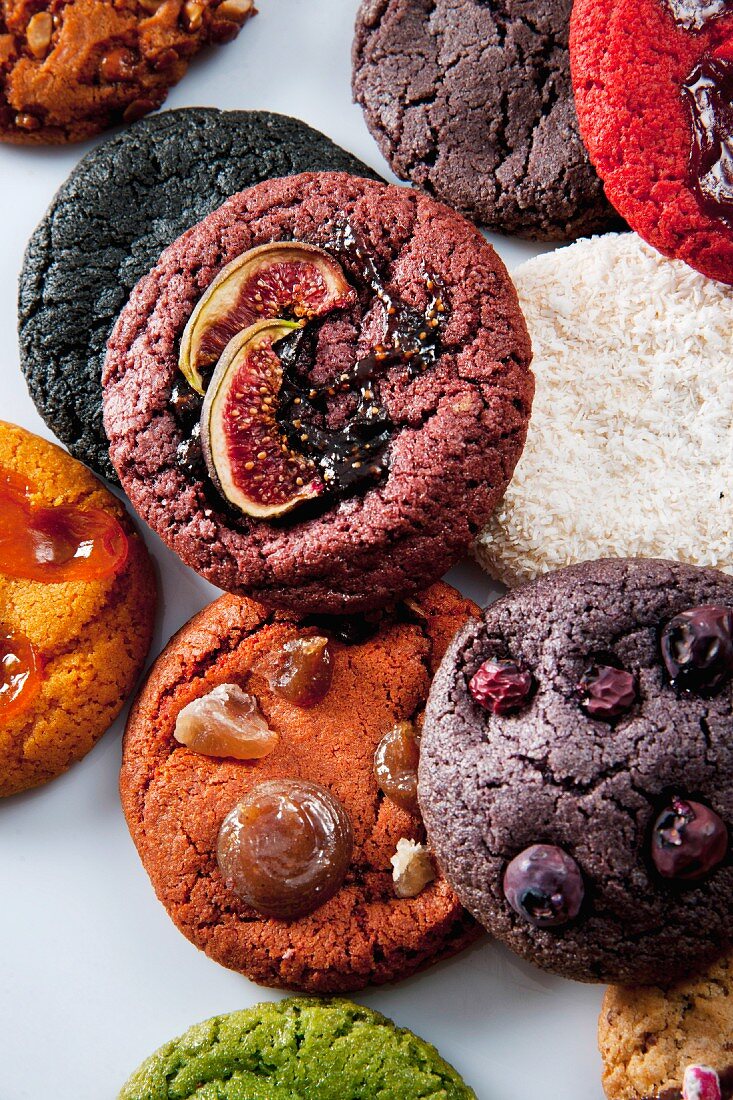 Various cookies seen from above
