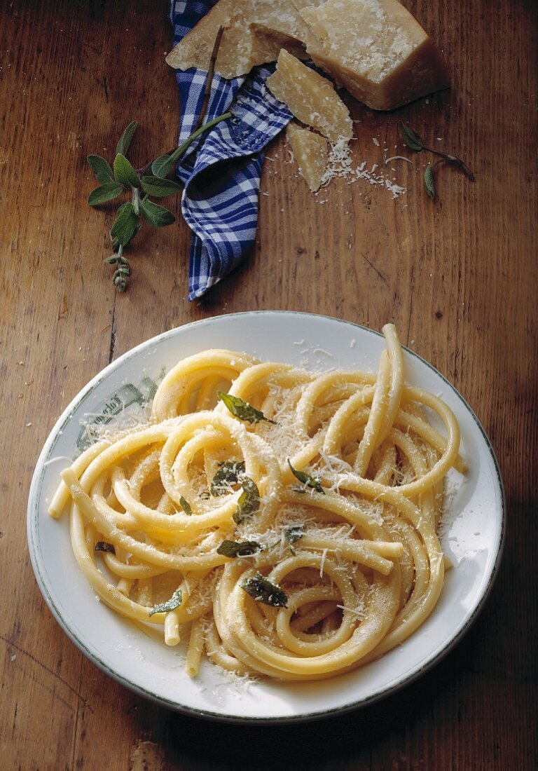 Macaroni with sage and Parmesan