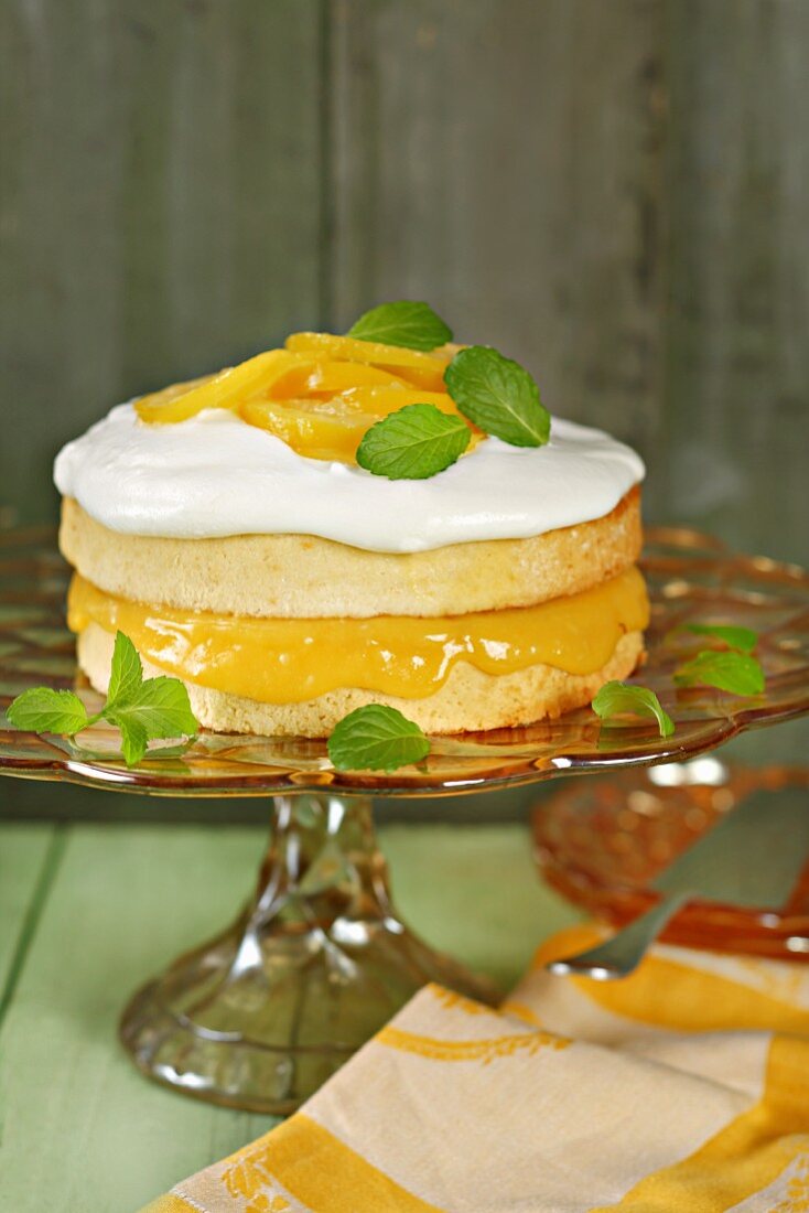 A layered lemon cake