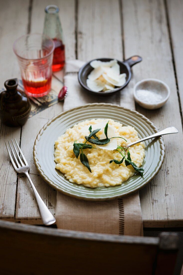 Risotto milanese with sage