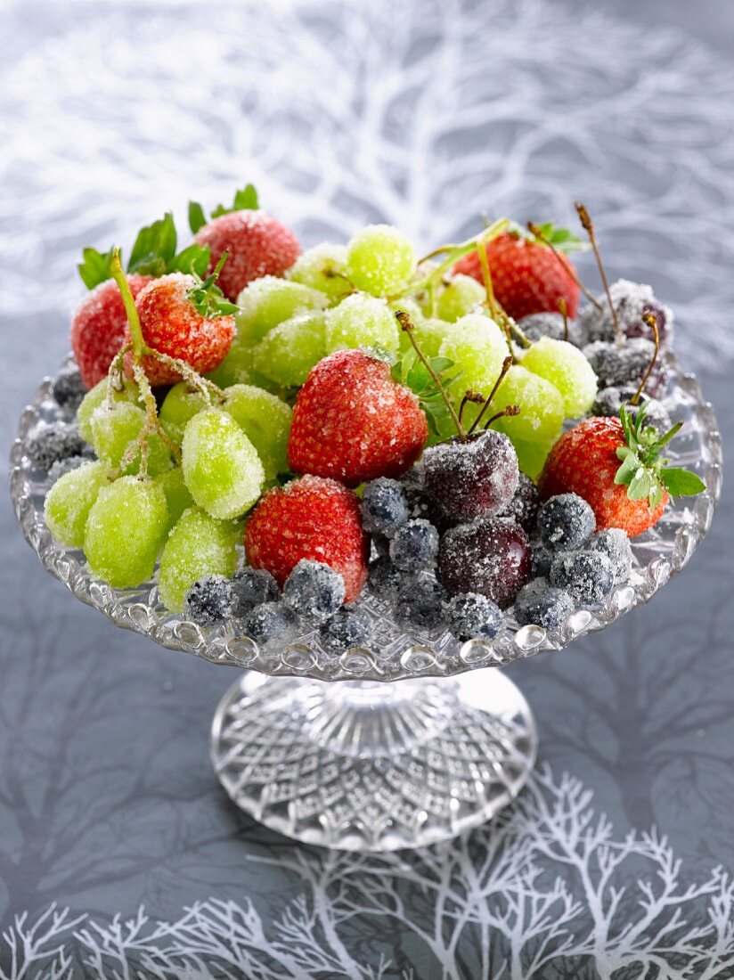 Frozen, sugared fruit