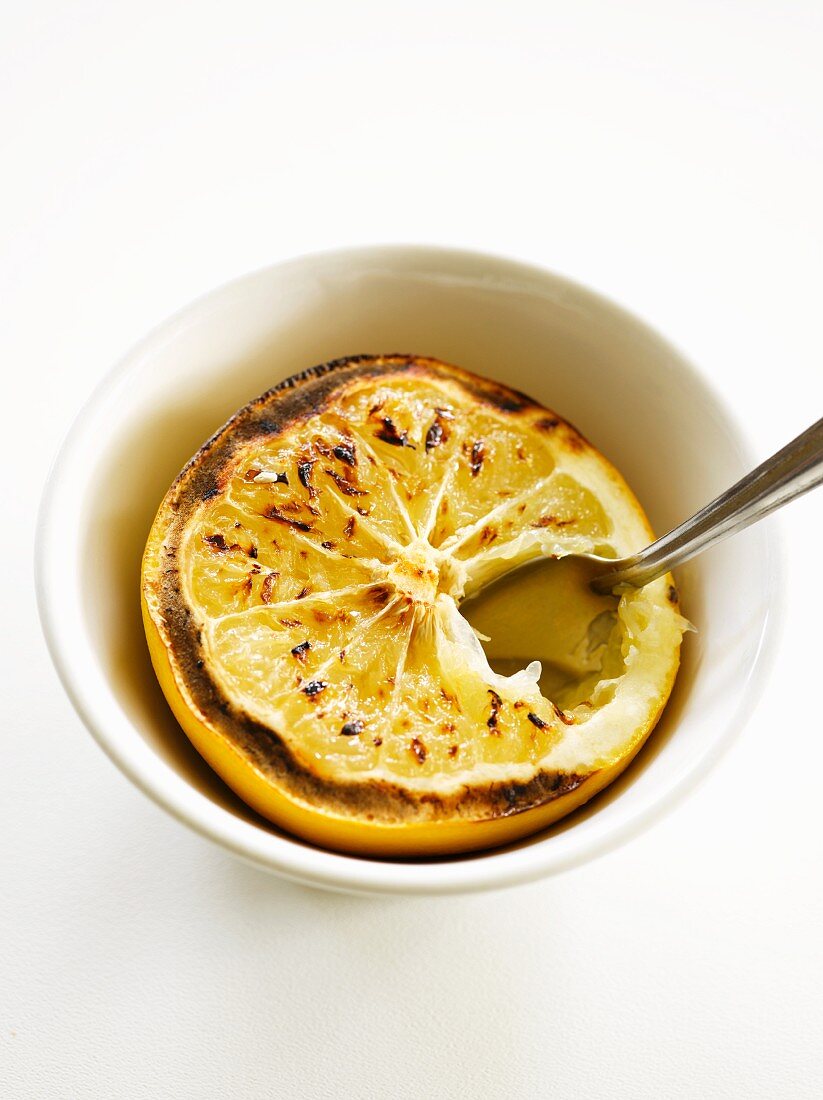 Grilled grapefruit in a bowl