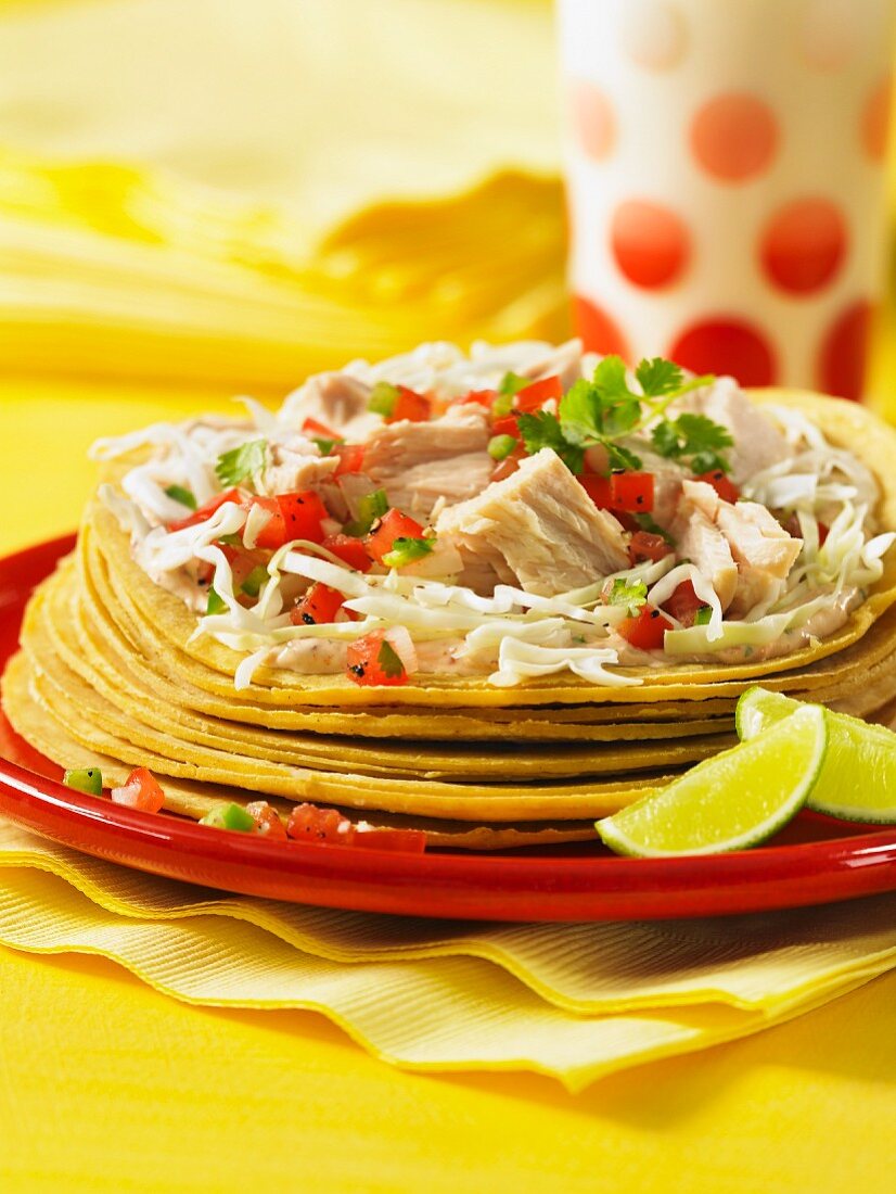 Tacos with fish and white cabbage (Mexico)
