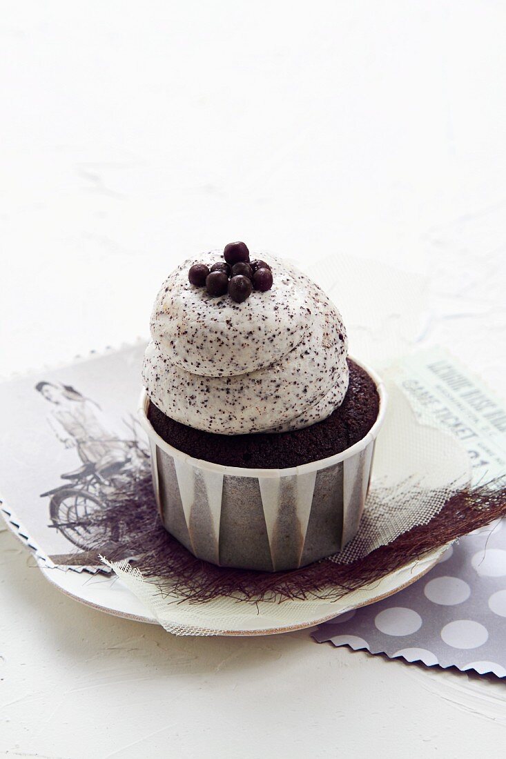Ein Schokoladencookie-Cupcake