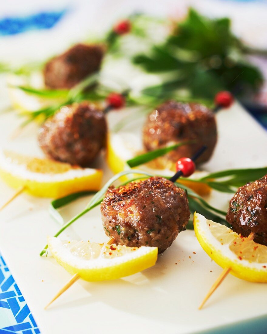 Veal meatballs with lemon and herbs