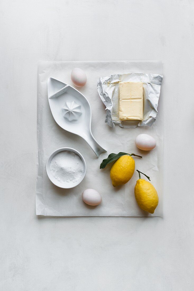 Ingredients for lemon cream