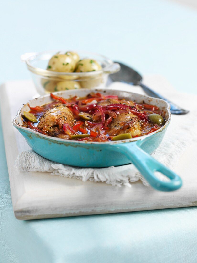 Hähnchenragout mit Petersilienkartoffeln