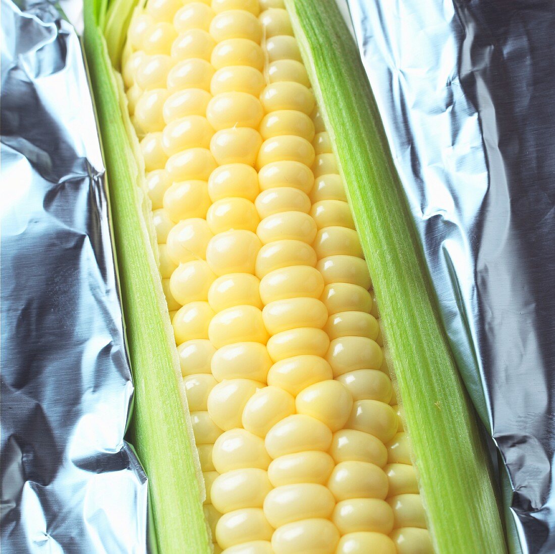 A corn cob in foil