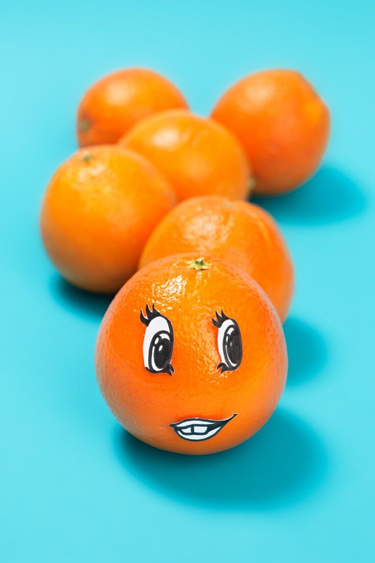An orange with a face