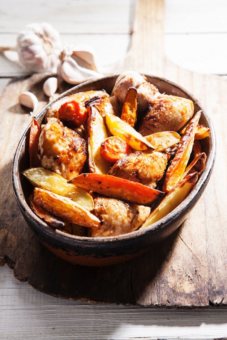 Chicken with roasted sweet peppers