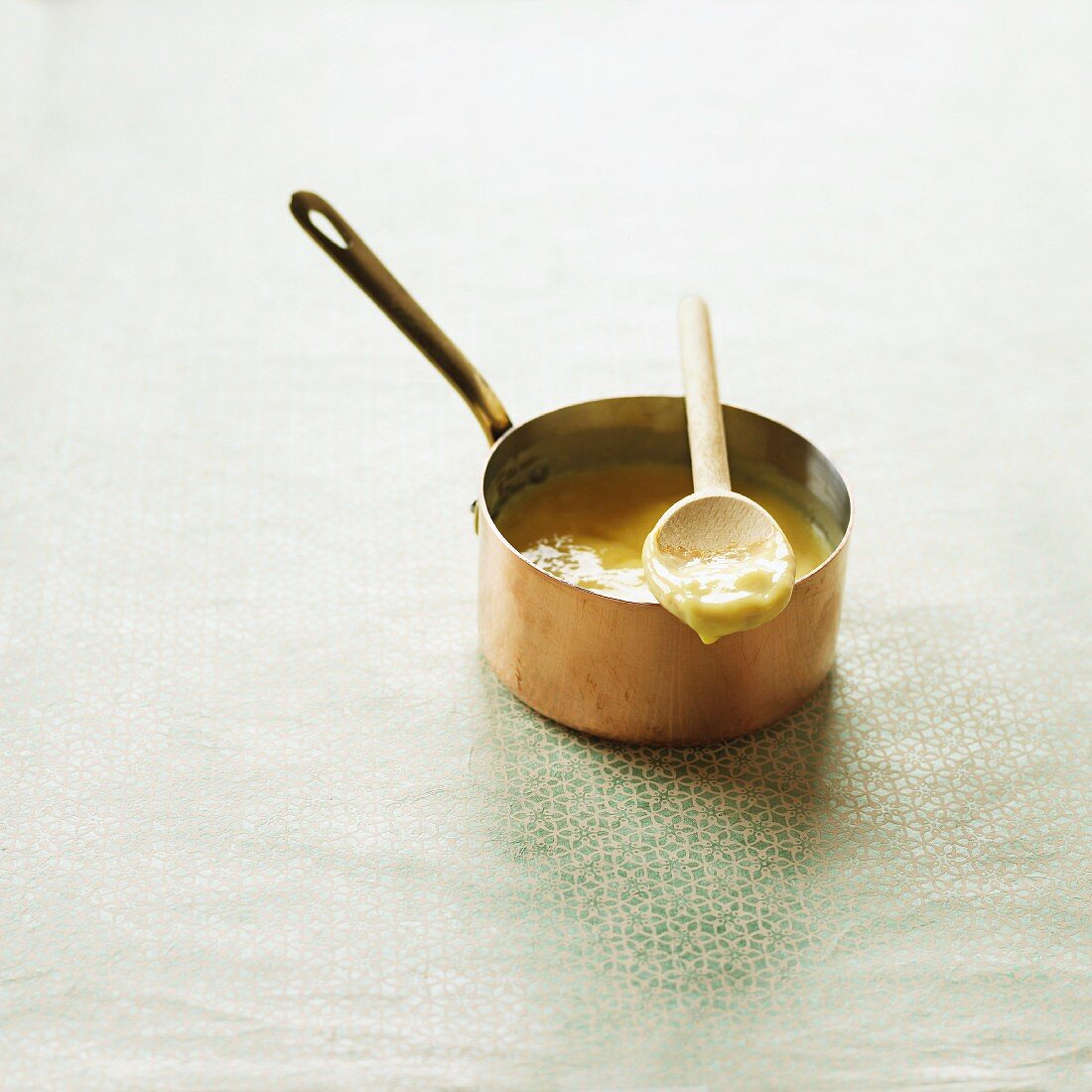 Vanilla cream in a saucepan