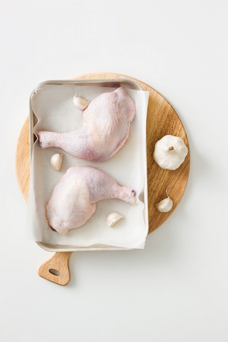 Chicken legs with garlic