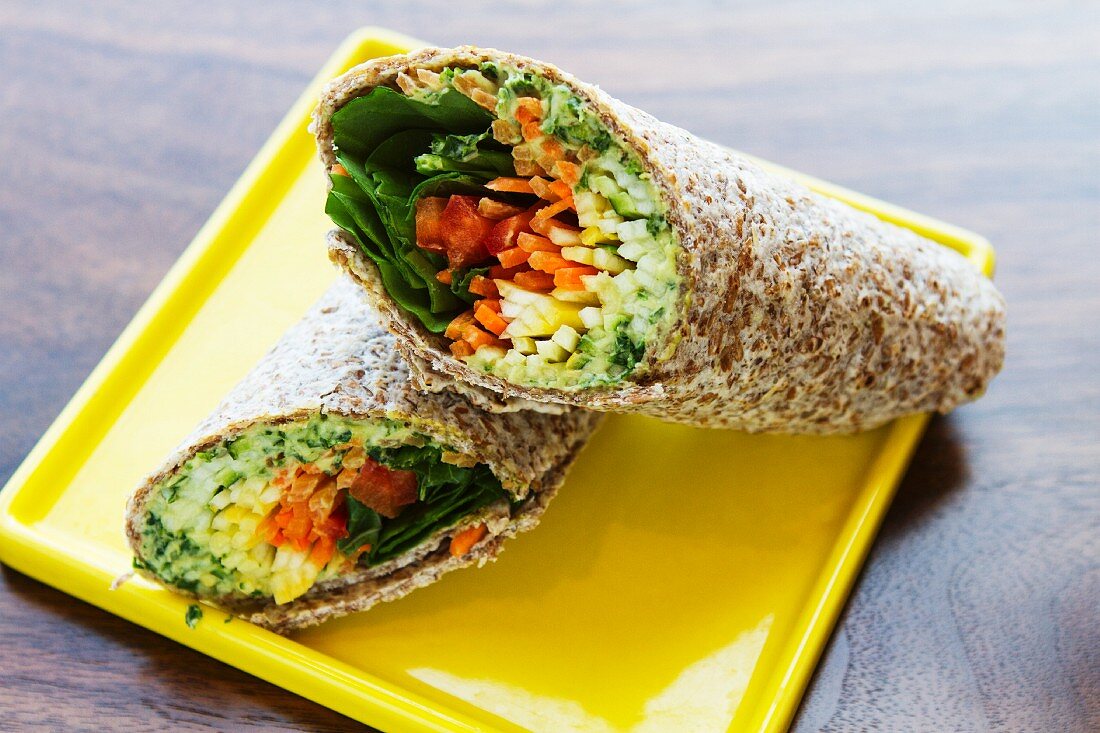 Wraps mit Gemüsefüllung