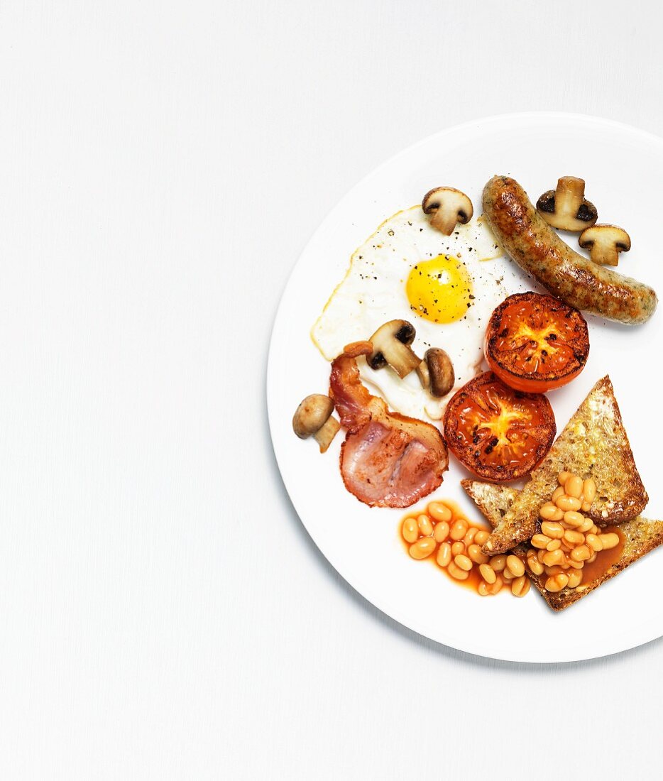 An English breakfast on a plate