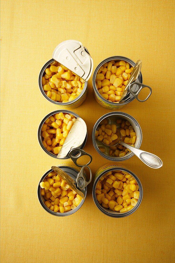 Tins of sweetcorn