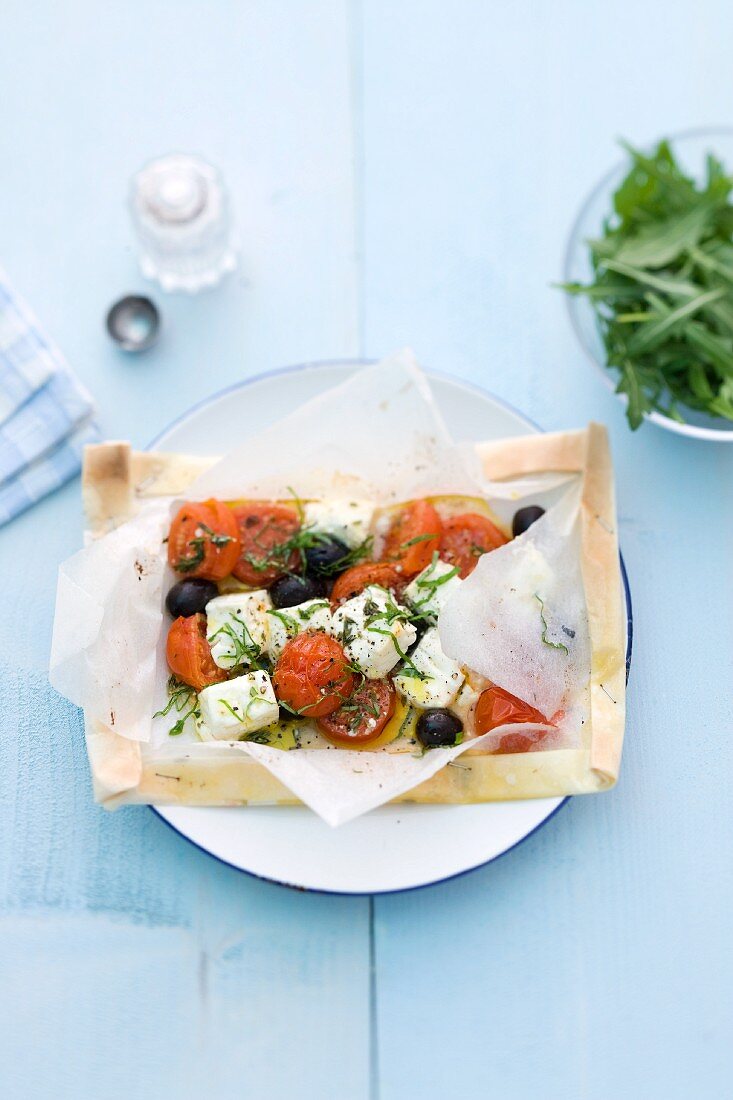 Tomaten mit Feta und Oliven