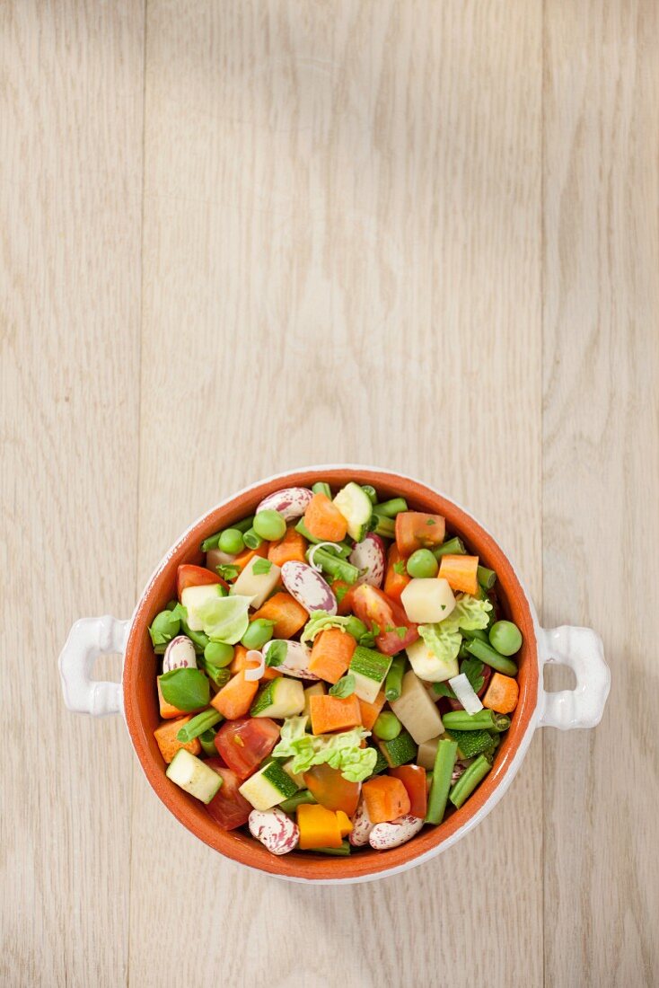 A bowl of soup vegetables