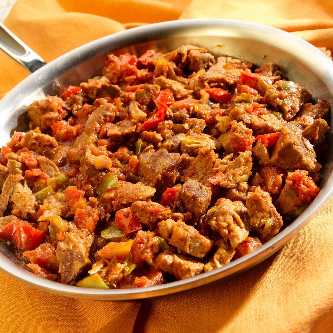 Picadinho (beef with peppers, onions, tomatoes and wine, Brazil)