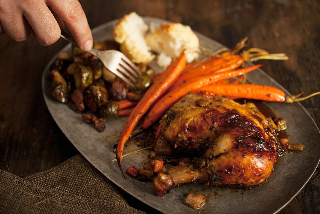 Roast chicken with vegetables