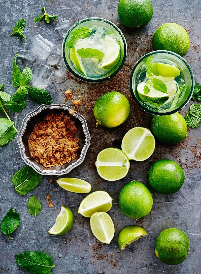 Ingredients for caipirinha