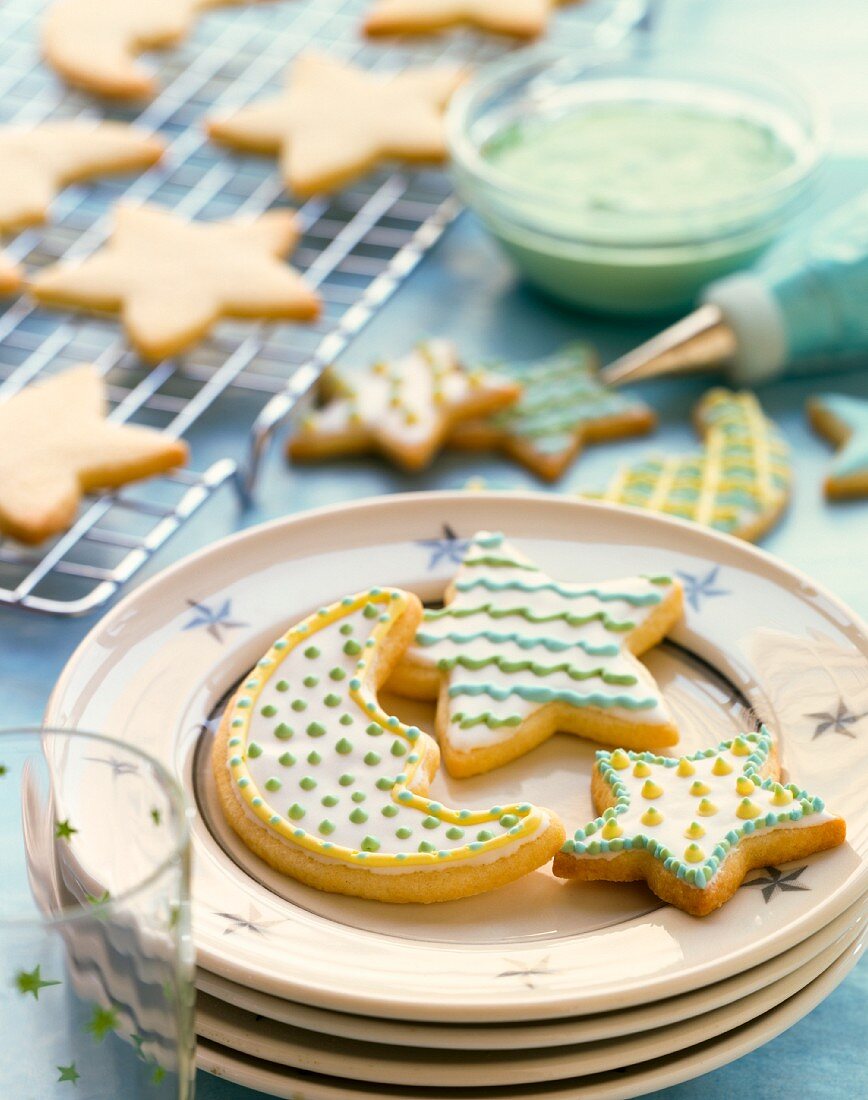 Decorated sugar biscuits for Christmas